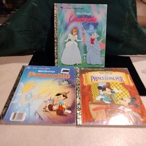 Lot 3 Walt Disney Little Golden Books, a must-have for collector 1948+1986+1990